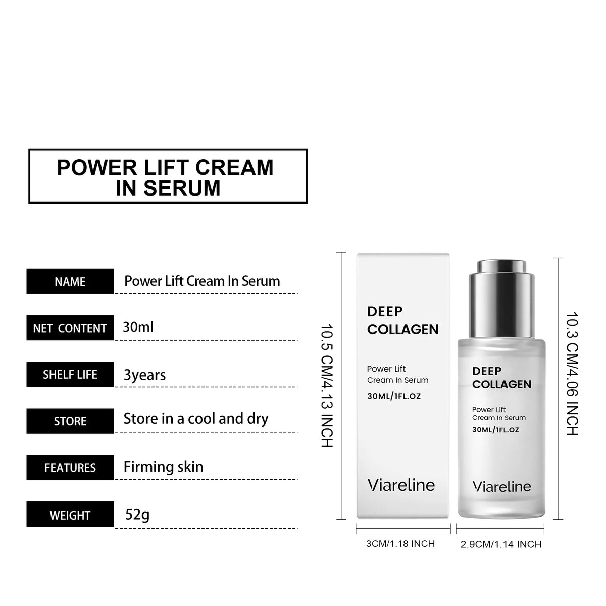 Collagen Face Serum With Hyaluronic Acid for Hydrating and Firming Skin