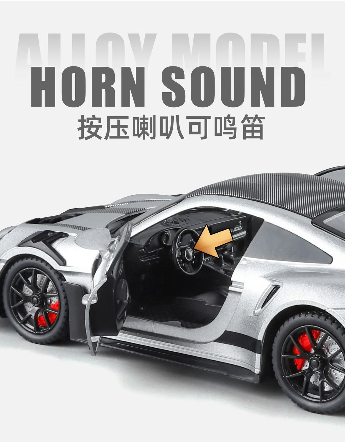 1:24 911 GT3 RS Alloy Sports Car Model Collection Ornament Toy Vehicle Diecast Miniature Voiture Boyfriend Gift
