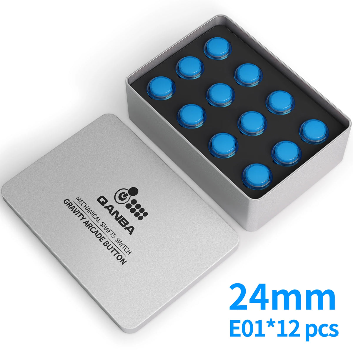 Qanba Gravity KS Mechanical Shafts Silent Pushbutton 24mm/30mm Arcade Button Snap-in (Boxed)