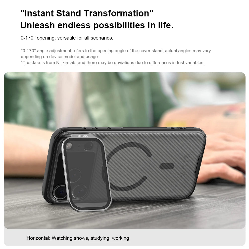 Nillkin for iPhone 18 Pro Max / 17 Pro Max Magnetic Case CamShield Prop Camera Cover Stand Hard PC Protection Back Cover Case