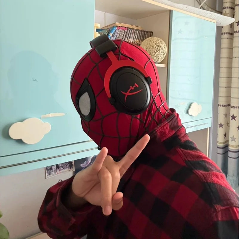 SpiderMan Brand New Day Adult Cosplay Mask with Magnetic Back Cover 3D Webbing Strips Resin Faceshell Cosplay Helmet