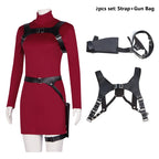 Female Ada Cosplay Wong Costume Dress Belt Roleplay Outfits Fantasia Halloween Carnival Disguise Suit For Adult Women Girls