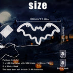 Halloween 3D Stereoscopic Bat LED Night Light PET Wall Decal Home Festival Party Indoor Wall Decoration Lamp