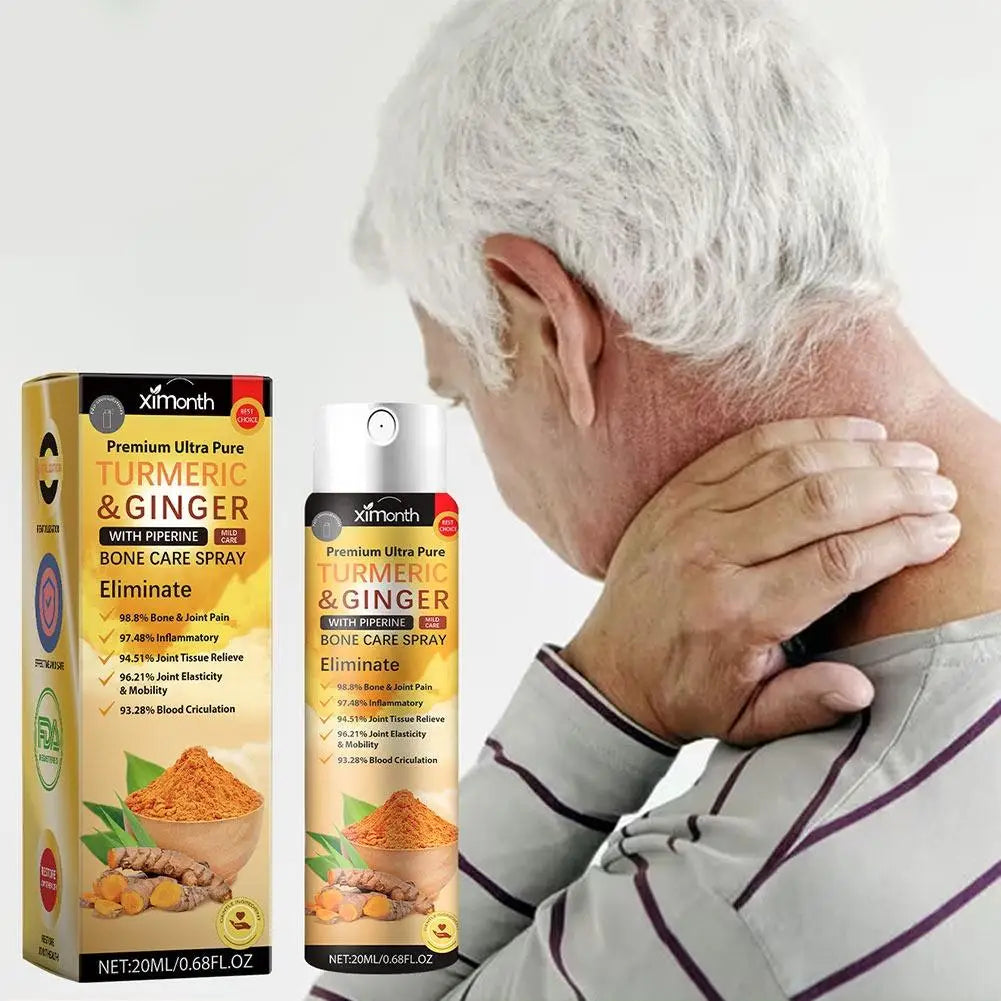 Ximonth Turmeric Ginger Joint Care Spray Natural Piperine Body Massage Mist Moisturizing External Skin Care Spray Nourish Joint