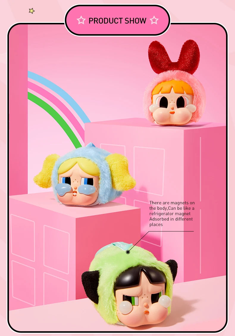 POP MART CRYBABY x Powerpuff Girls Series - Vinyl Face Plush Blind Box 1PC/6PCS Mystery Box
