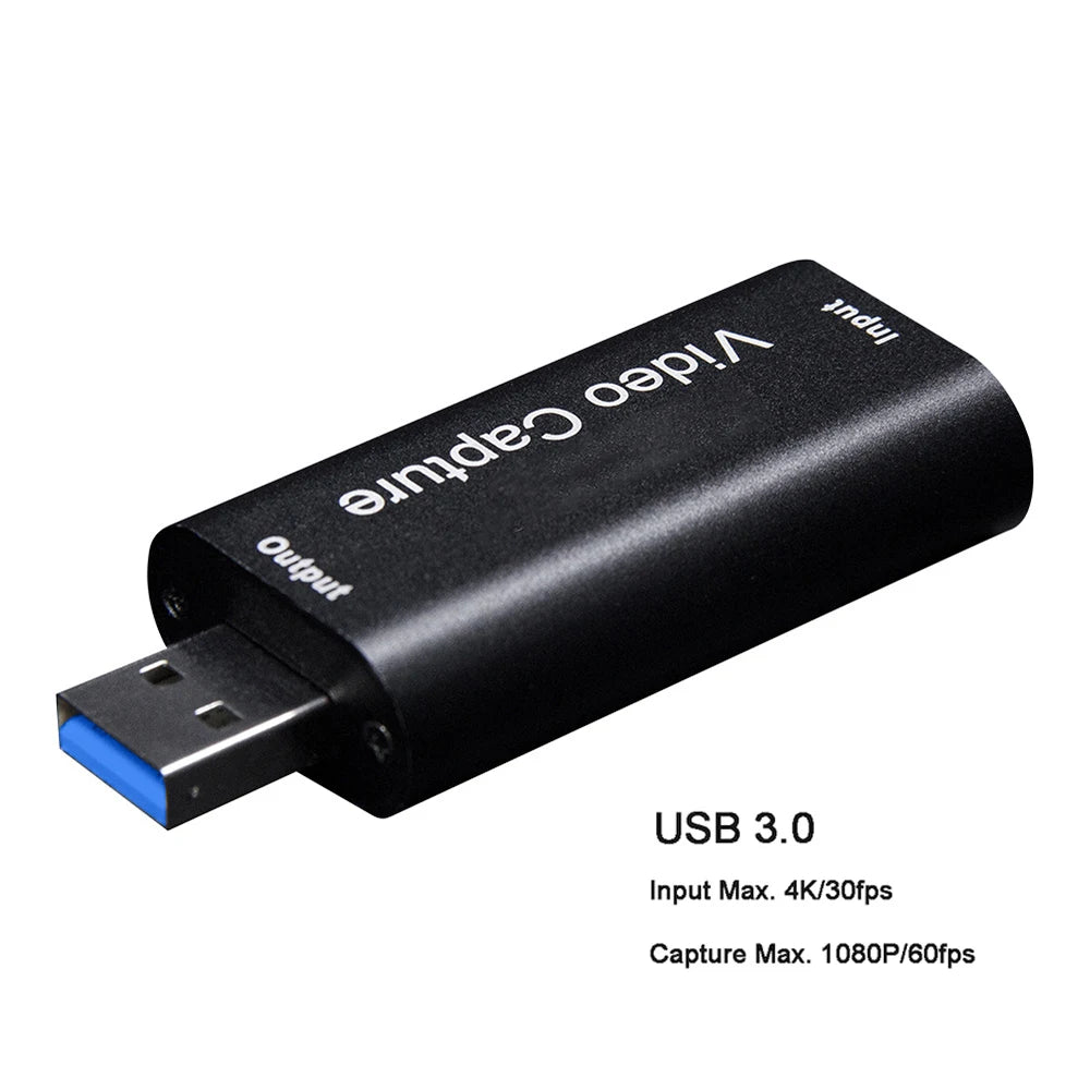 4K Video Capture Card USB 3.0 USB2.0 HDMI-compatible Grabber Recorder for PS4 Game DVD Camcorder Camera Recording Live Streaming