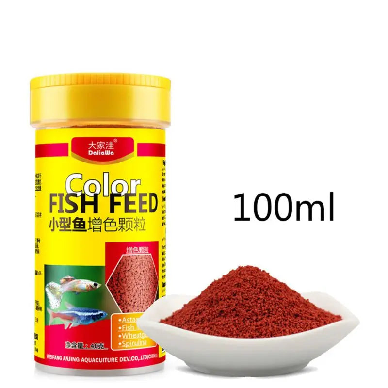 NEW Fish Food Pellets Small Ornamental Fish Growth Mini Pellet Balanced Diet High Protein Spirulina Color Enhanced Formula