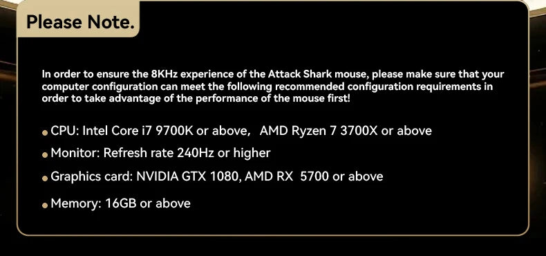 ATTACK SHARK R5 Ultra Carbon Fiber Wireless Gaming Mouse ,39g SUPERLIGHT , 8K Polling Rate, PAW3950MAX Sensor (42000 DPI),