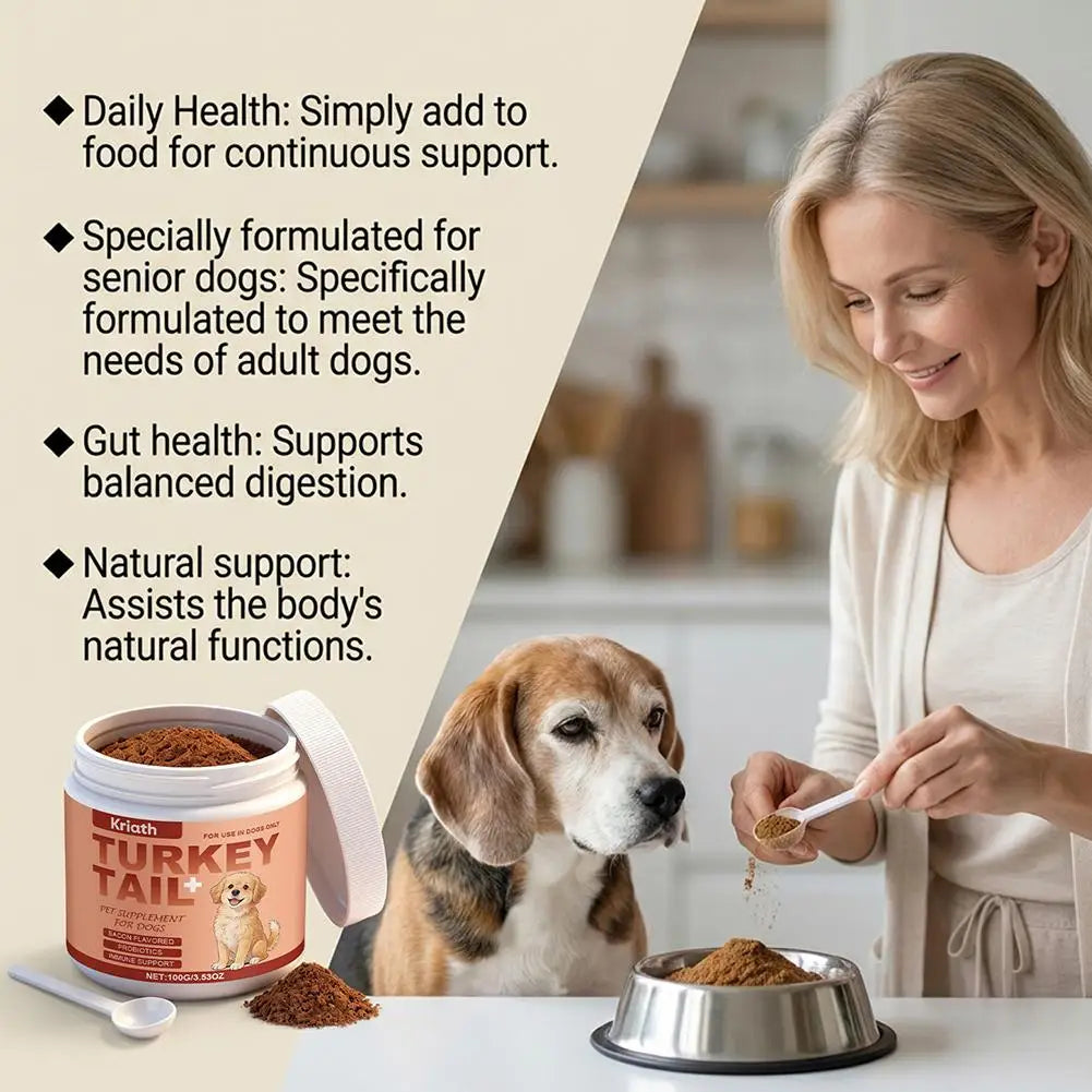 100g Dog Immune Support Supplement – Daily Immunity Defense, Promotes Healthy Immune System Function for Breeds, Easy-Mix Powder