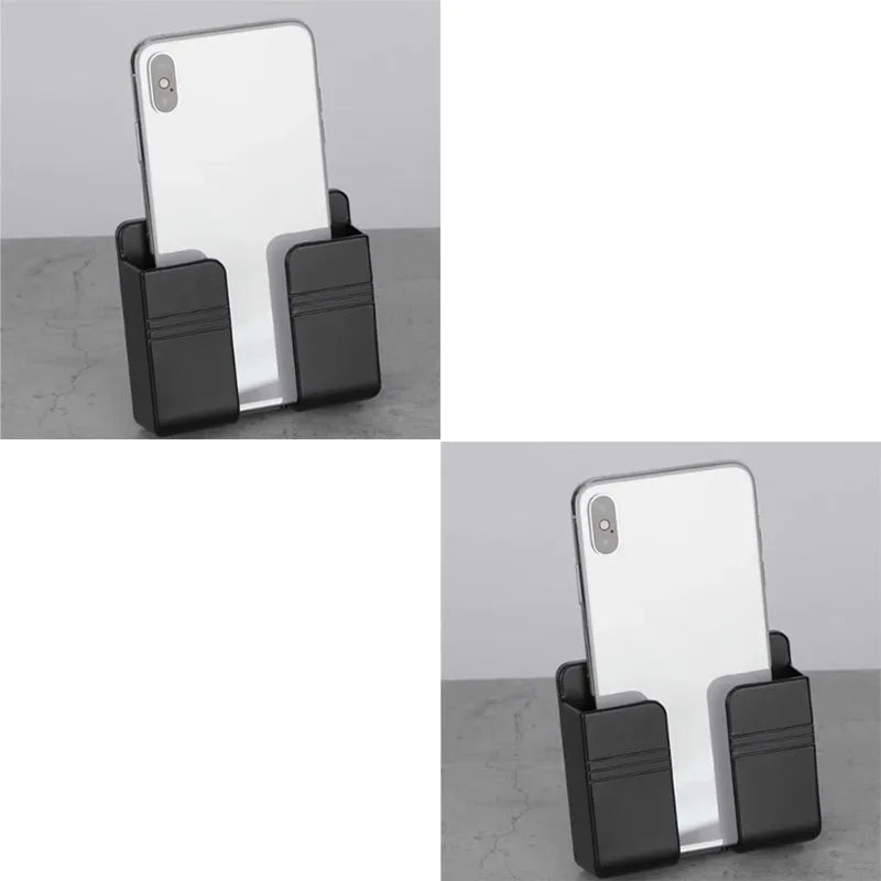 Wall Mounted Phone Charging Holder and Remote Control Organizer