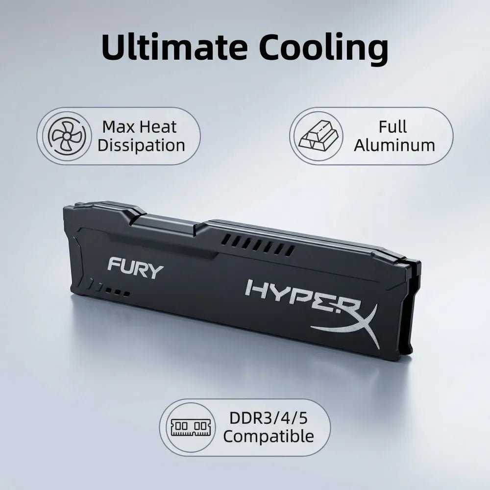 TISHRIC Desktop Memory Radiator RAM Heatsink For DDR2 DDR3 DDR4 DDR5 Ram Cooling Vest With Thermal Pad Aluminum Alloy Cooler