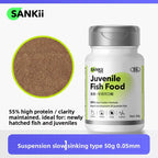 SANKii Floating Micro Pellets for Medaka, High Protein Food to Enhance Color for Viewing from Above - For Fry & Adult