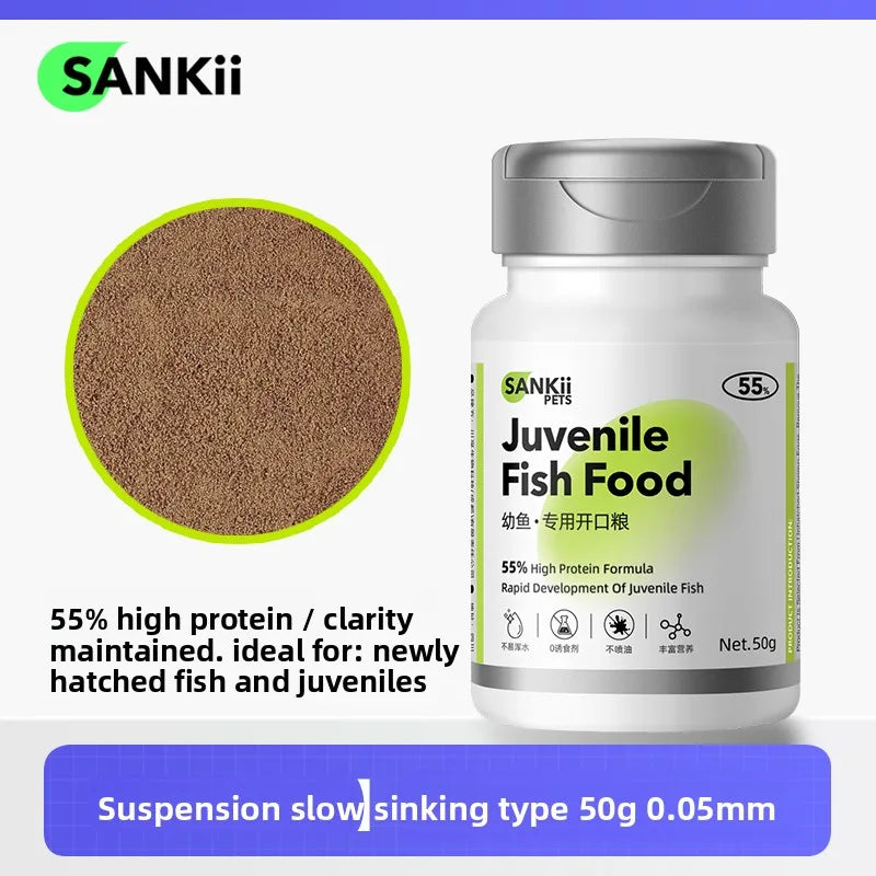 SANKii Floating Micro Pellets for Medaka, High Protein Food to Enhance Color for Viewing from Above - For Fry & Adult