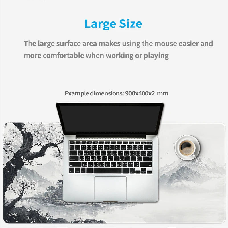 Mouse Pad Black And White Cherry Blossoms Gaming printon demand Large Mousepad XXL MousePads Office Carpet Soft Gaming laptop