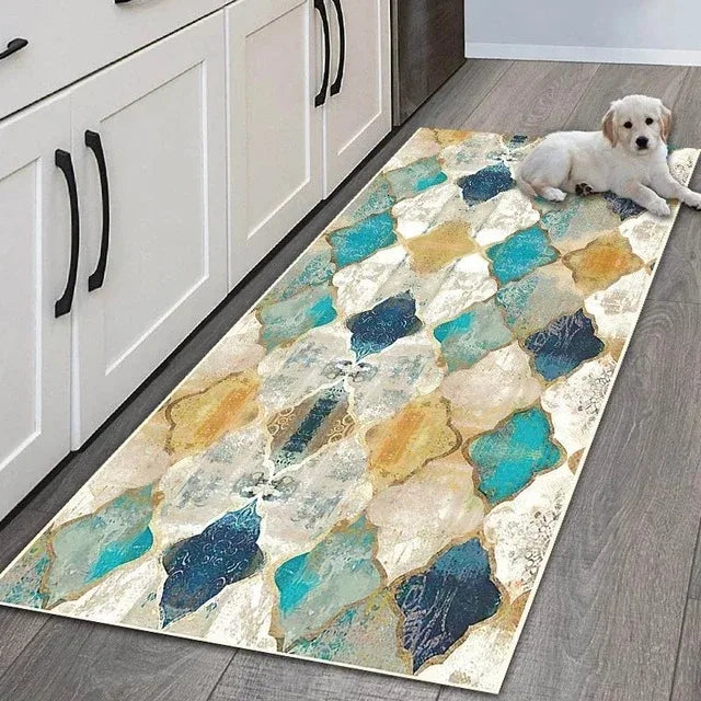 Vikama Non Slip Flannel Kitchen Floor Mat for Entryway and Hallway Home Decor