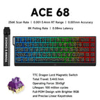MCHOSE ACE 68 Magnetic Switch Gaming Keyboard Hall Effect Rapid Trigger Programmable RGB 8K Hz DKS/MT/TGL/RS/SOCD Keyboard ﻿