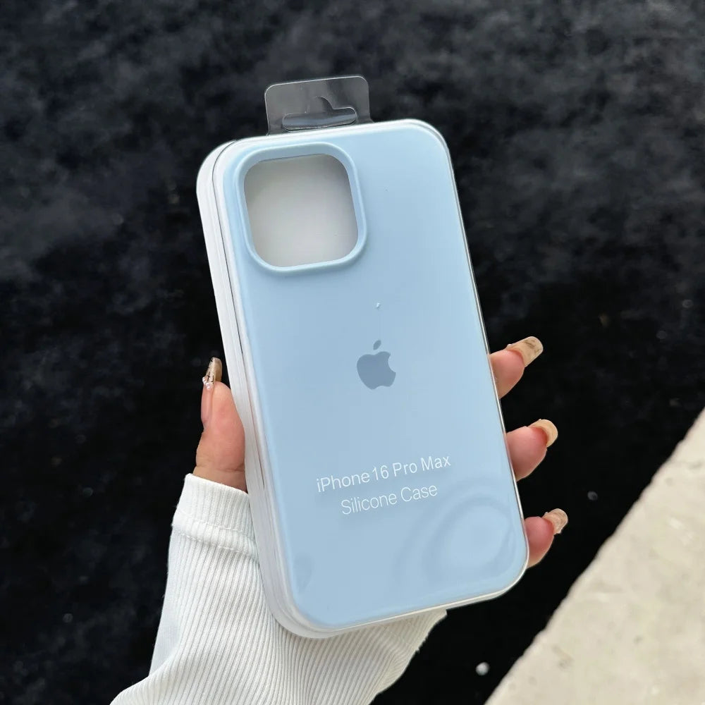 Luxury Liquid SIilicone Solid Candy Color Phone Case for Apple iPhone 17 Pro 16 15 14 13 18 Pro Max Shockproof Cover with Logo
