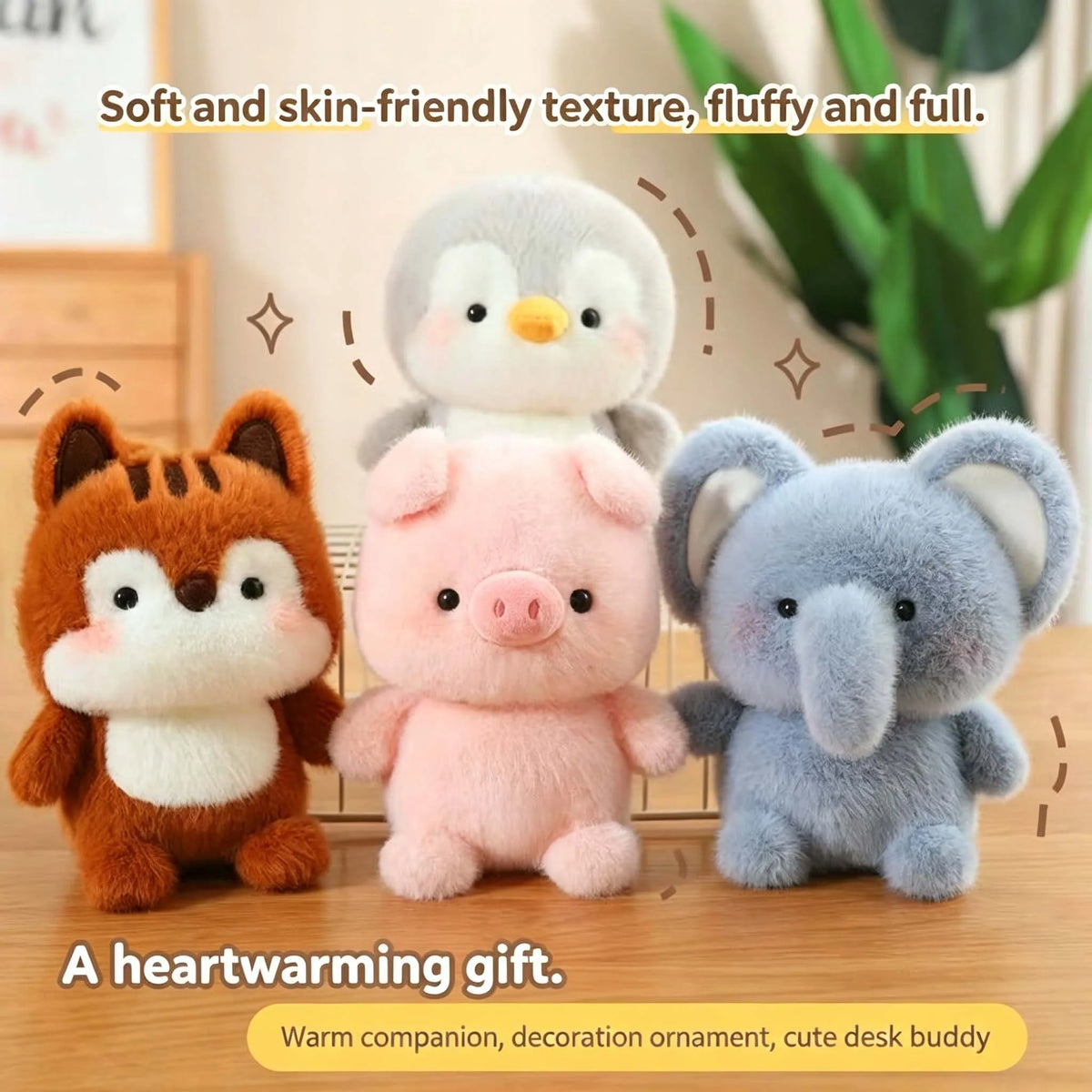 16cm Cute Plush Toy Set Soft Stuffed Animal Red Panda Elephant Penguin Lamb Rabbit Otter Squirrel Piglet Kawaii Gift