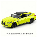 Scale 1:32 M4 X3M Toy Car Model Pull Back Music Light Doors Opened Miniature Vehicle Metal Diecast Models Kids Educational Gifts
