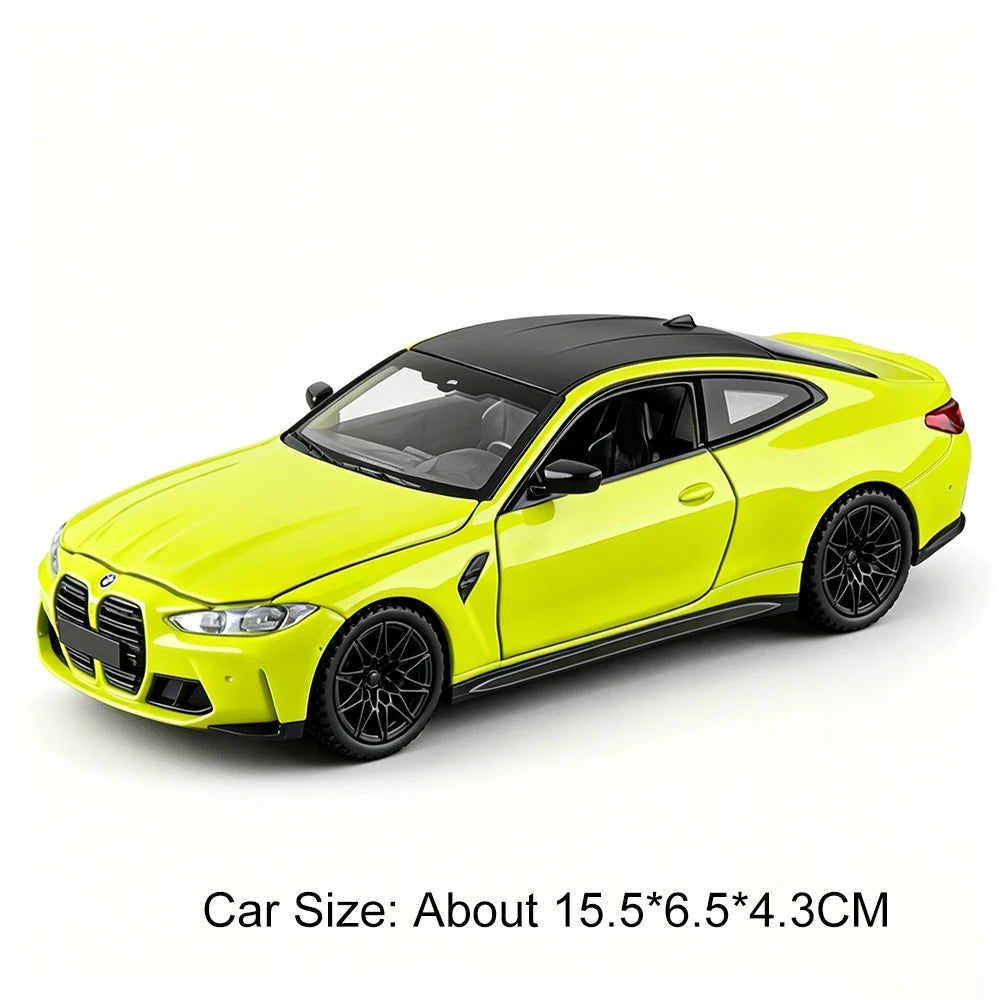Scale 1:32 M4 X3M Toy Car Model Pull Back Music Light Doors Opened Miniature Vehicle Metal Diecast Models Kids Educational Gifts