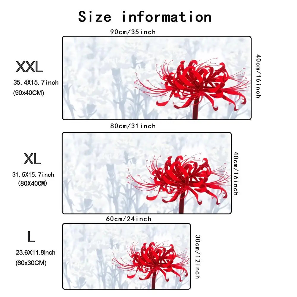 Accessories Long Mousepad Red Spider Lily Mouse Pad XXL Desktop Keyboard Table Pads Large Game Rubber Anti-slip DeskMat Computer