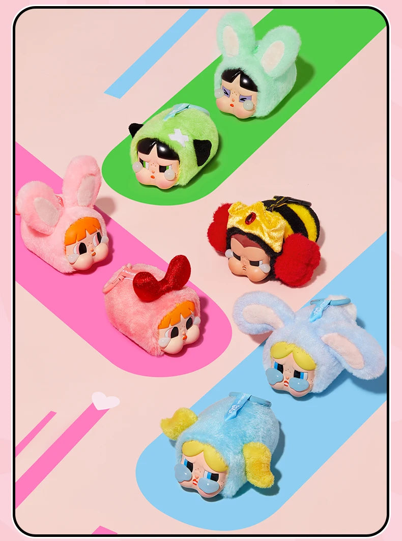 POP MART CRYBABY x Powerpuff Girls Series - Vinyl Face Plush Blind Box 1PC/6PCS Mystery Box