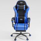 NEBMAAX Ergonomic Gaming Chair with Footrest Massage Function PU Leather Office Chair for Adults Swivel Computer Chair with Headrest And Lumbar Support