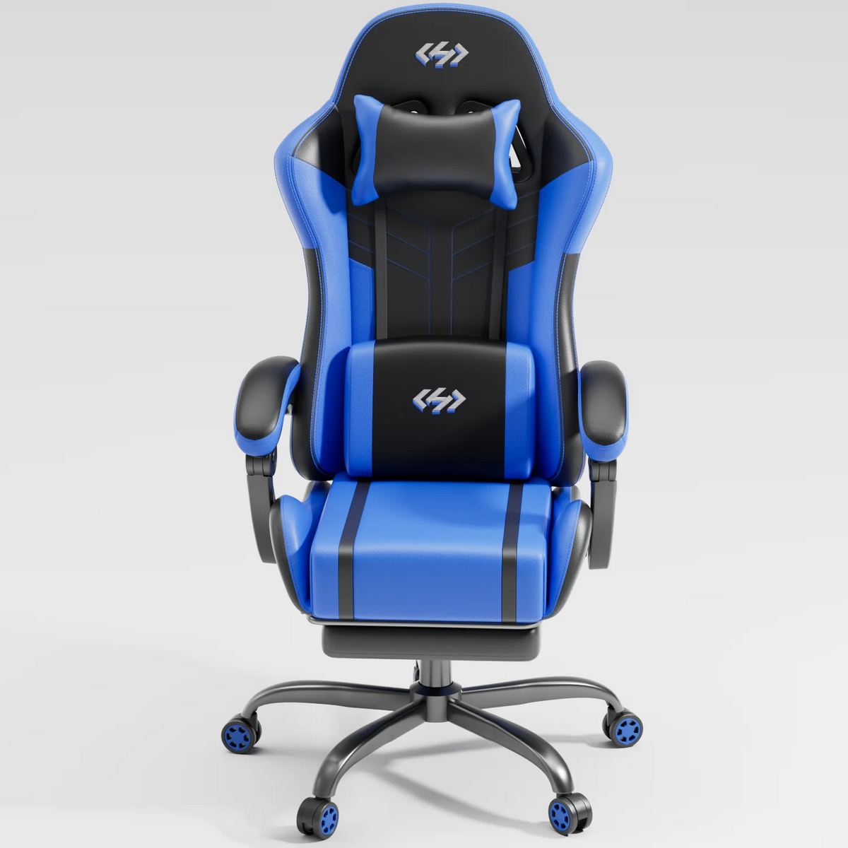 NEBMAAX Ergonomic Gaming Chair with Footrest Massage Function PU Leather Office Chair for Adults Swivel Computer Chair with Headrest And Lumbar Support