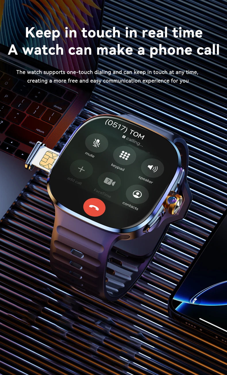 M99 Mini New Package 2.29inch Amoled Smartwatch 5G LTE Android Smart Watch With Rotary Camera GPS WIFI Sim Card Slot 2100Mah