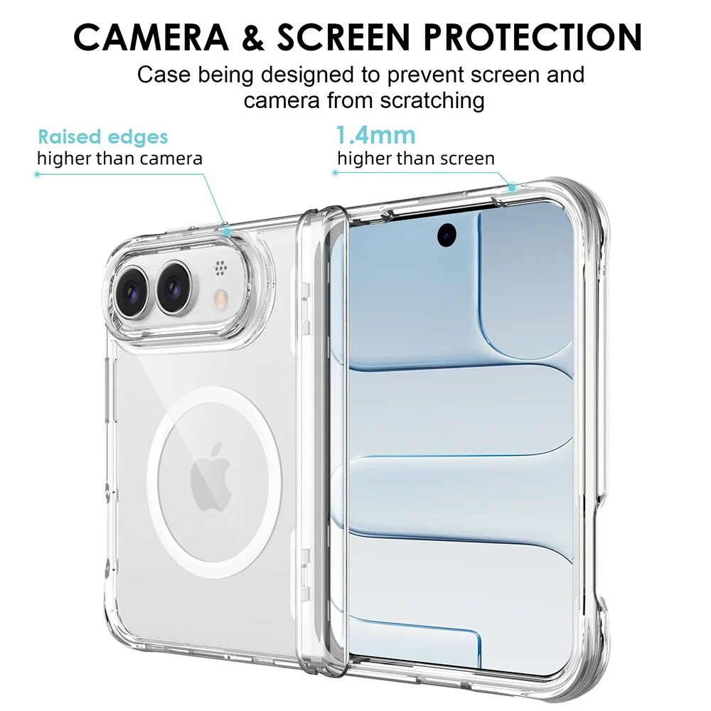High Clear Magnetic Phone Case For iPhone Duo IPhone Duo 18 Ultra For Magsafe Wireless Charging Folding Bumper Hinge Cover