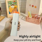 Weekly Travel Pill Organizer, Daily Cute Pill Box 7 Day, Small Pill Case Holder To Vitamins, Supplements, Pretty Medicine Box