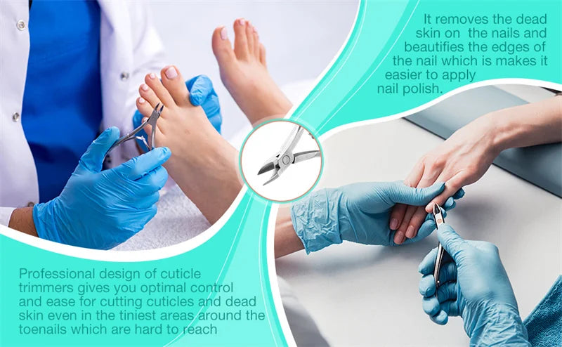 Professional Cuticle Cutter Nail Nippers Scissors Manicure Pusher Pedicure Tong Dead Skin Remover Nail Cuticle Regrowth Tool