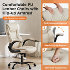 MCQ Ergonomic PU Leather Gaming Office Chair with Flip-up Armrest Swivel Rolling Adjustable Racing Chair For Office Furniture