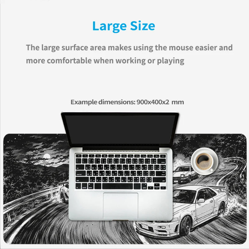 Black And White Drift Cars Mouse Pad Gamer XL HD Home Large New Mousepad XXL keyboard pad Carpet Gaming laptop Desktop Mouse Pad