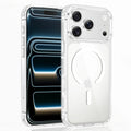 Luxury For Magsafe Transparent Case For iPhone 18 17 16 15 14 13 12 11 Pro Max Mini XR Magnetic Wireless Charge Back Cover Case