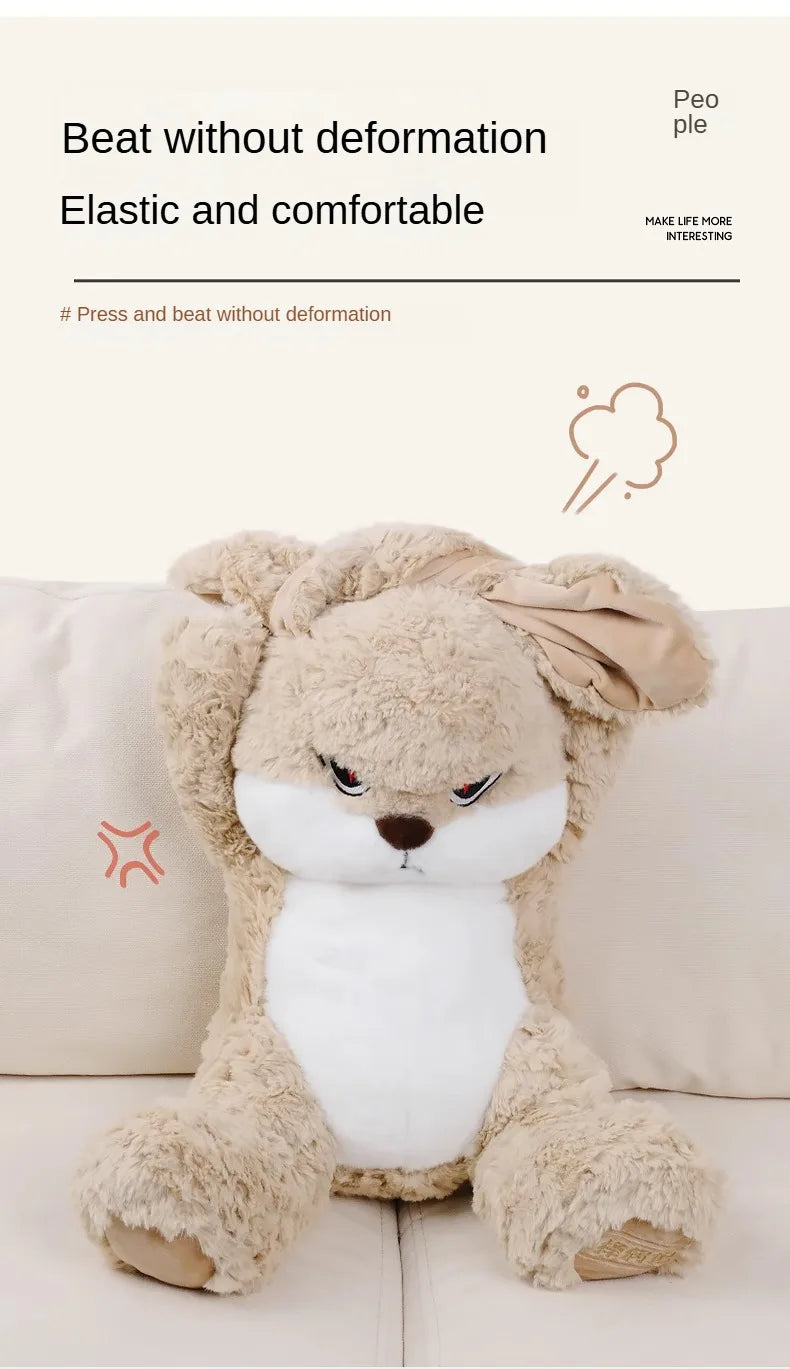 35cm Angry Rabbit Plush Toy Cute Long Eared Rabbit Stuffed Animals Soft Plush Children Gifts Doll Room Decor Birthday Gifts