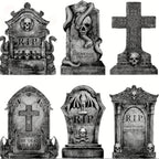 Halloween Decorations Outdoor Graveyard Tombstones Tombstones Halloween Decor Yard Signs with Stakes Realistic Scary Skeleton