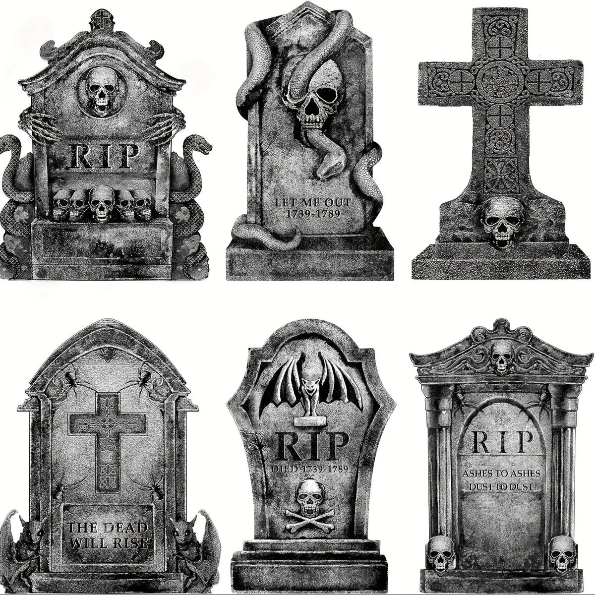 Halloween Decorations Outdoor Graveyard Tombstones Tombstones Halloween Decor Yard Signs with Stakes Realistic Scary Skeleton