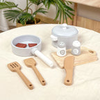 Children's Simulation Kitchen Toys, Early Education Educational Toys, Wooden Simulation Pots and Pans, Food, Role-Play Chef