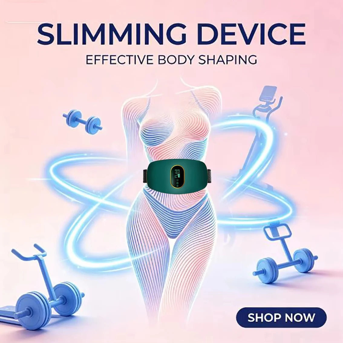 Body Sculpting Slimming Machine Portable Fat Burning Massager for Abdomen Waist Legs Hips Home Use Weight Loss Device
