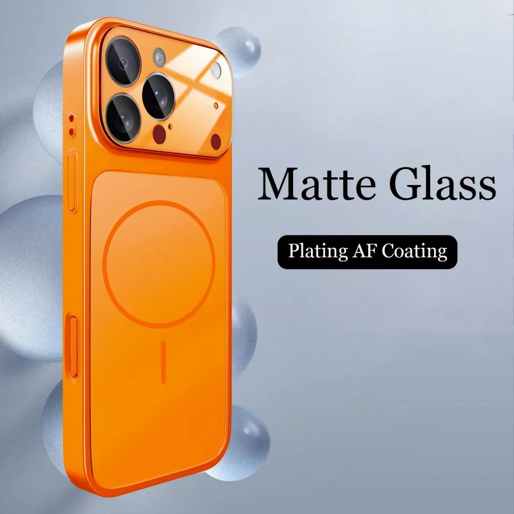 Luxury Original For Magsafe Matte Armor Case For iPhone 17 18 16 15 14 13 Pro Max Funda Wireless Charging Hard Magnetic Cover