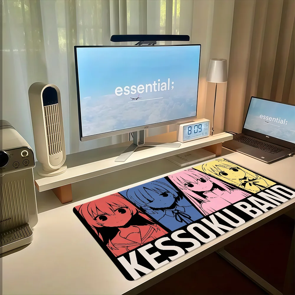 Anime B-Bocchi The Rock! Mouse Pad Large Cute Non-slip Lockedge Desktop Computer Desk Mat Keyboard MousePad Office Gamer Student