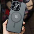 Magnetic Luxury Lens Protector Matte Translucent Case For iPhone 17 18 16 15 14 13 12 Pro Max For Magsafe Wireless Charger Cover