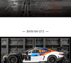 1:24 BMW M4 GT3 Alloy Sports Car Model Diecast Metal Toy Car Vehicles Model Simulation Sound and Light Collection Childrens Gift