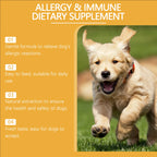 Dog Allergy Immune Dietary Supplement Natural Formula Relieve Allergic Reactions Daily Use Safe for Dogs Immune Support Liquid