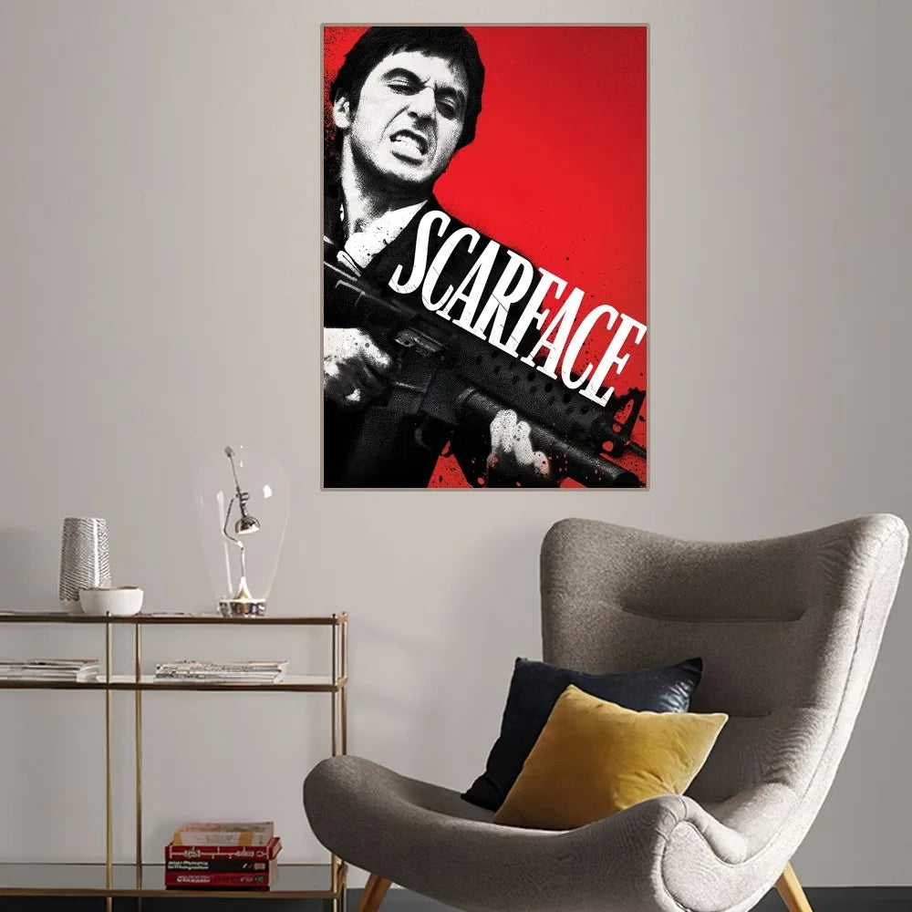 America Film Scarface Thriller Poster Home Room Decor Livingroom Bedroom Aesthetic Art Wall Painting Stickers