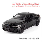 Scale 1:32 M4 X3M Toy Car Model Pull Back Music Light Doors Opened Miniature Vehicle Metal Diecast Models Kids Educational Gifts