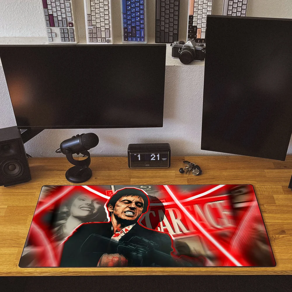 Film Scarface Tony Montana Mouse Pad Large Desk Mat Keyboard Ergonomic Office Rubber PC Non-slip Anti-fray Home Custom