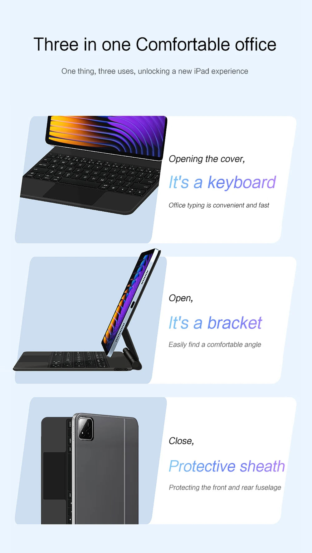 Magic Keyboard Folio For Xiaomi Pad 7 2024 Mi Pad 7 8 Pro 11.2' Tablet Smart Case For Xiaomi Pad 8 Spanish German Keyboard Cover