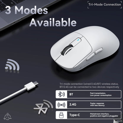 ATTACK SHARK X3 Tri-mode Gaming Mouse, PixArt PAW3395 Sensor, 26K DPI, 49g Ultralight, BT/2.4G Wireless/Wired,for PC Gamer